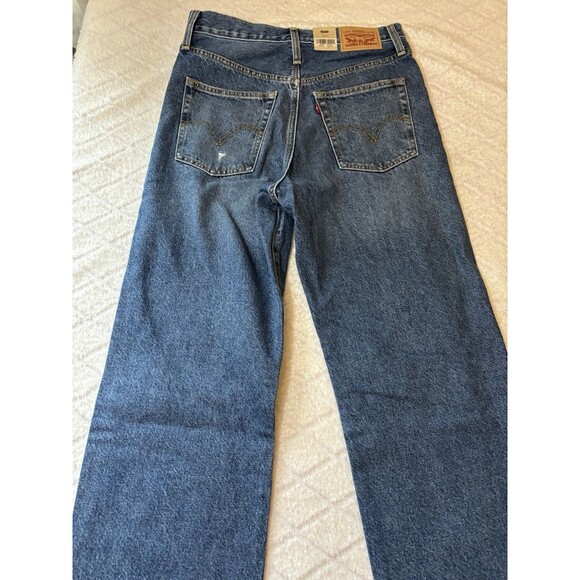 New Levi’s Super High Rise Rib Cage Straight Women’s  Distressed Jeans Sz  29/27 - Picture 13 of 16